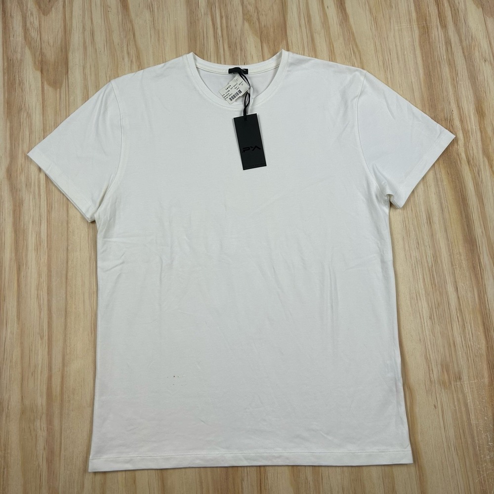 Patrick Assaraf NEW White Pima Cotton Men's T-Shirt L Short Sleeve Flaw